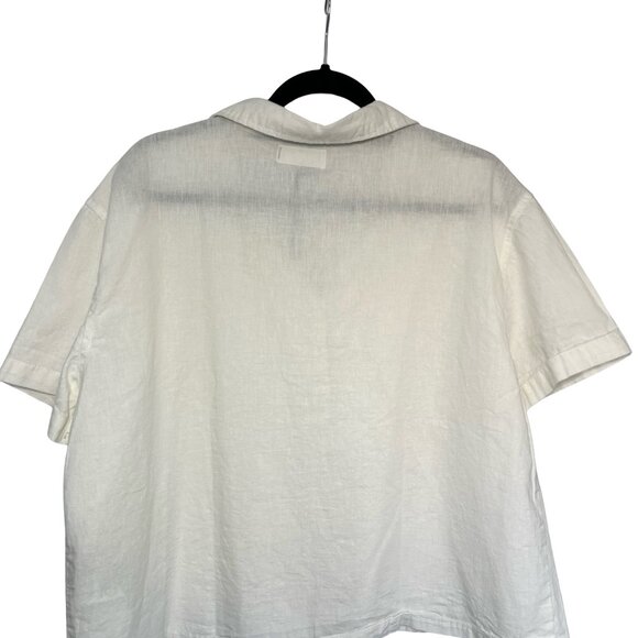 White Button Down Cropped Womens Shirt Size XL from Lefties NEW - Picture 2 of 7